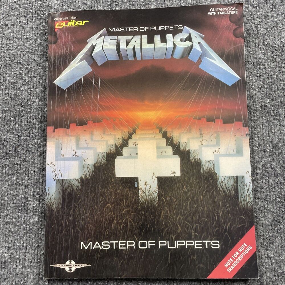 Metallica Master of Puppets Sheet Music Guitar Tablature Book Rock Music